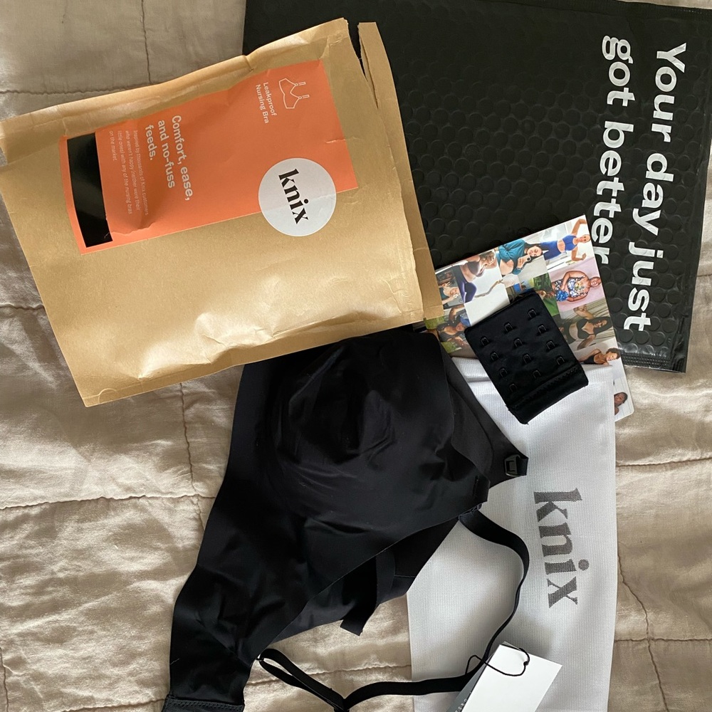 Knix black nursing bra size 4 NWT